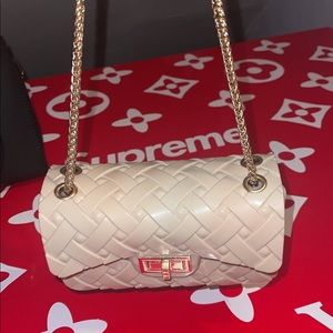 Cream hand bag